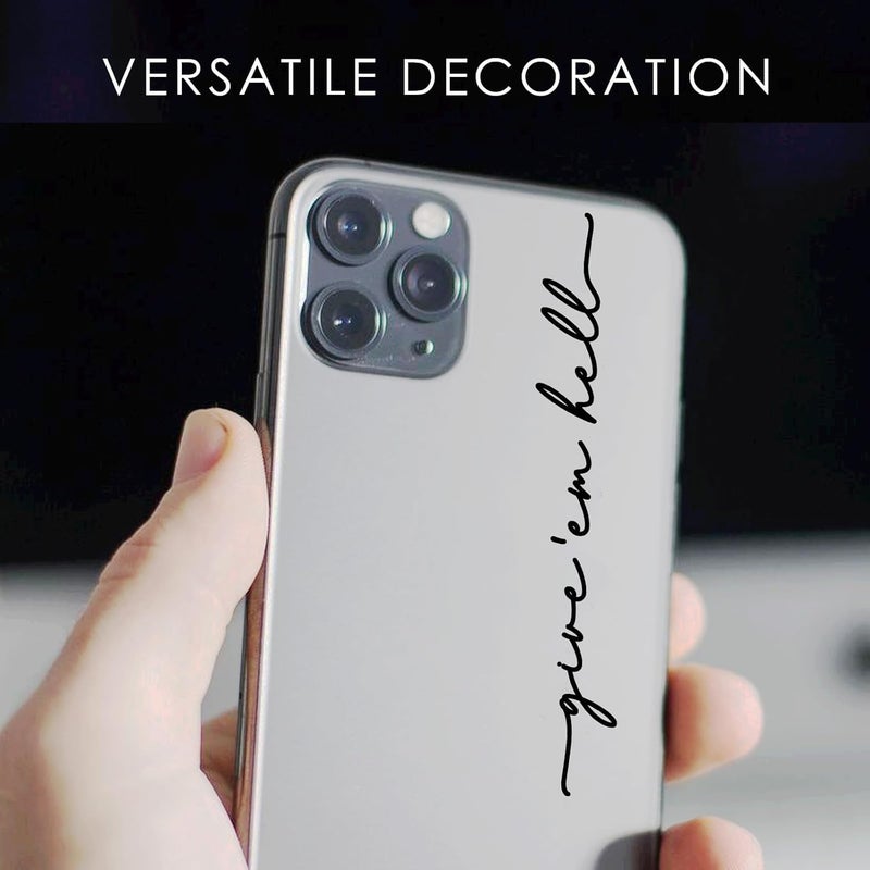 CYLDGNS 3 x Car Rear Mirror Vinyl Decal Stickers Water Bottle Decor Cute Laptop Sticker Aesthetic Tumbler Positive Affirmation Decal Car Rearview for Women Gift for Her (Black, Give Em Hell) - Image 5